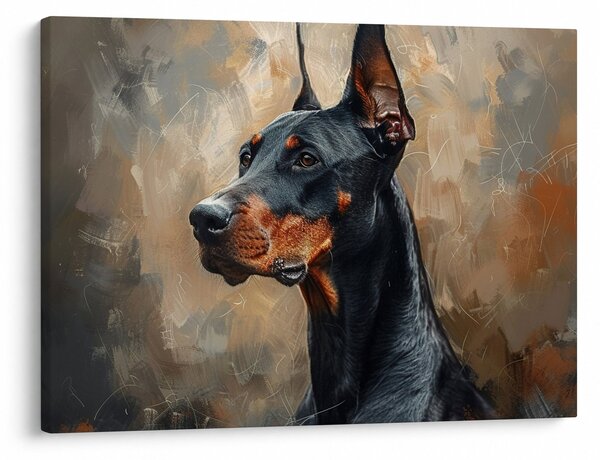 Obraz - Portret Dobrmana (70x50 cm)