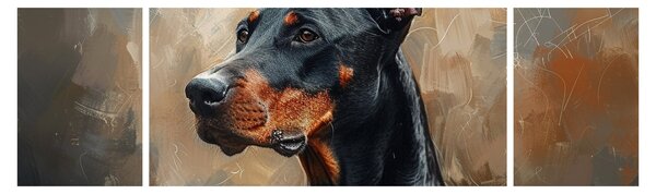 Obraz - Portret Dobrmana (170x50 cm)