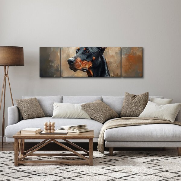 Obraz - Portret Dobrmana (170x50 cm)