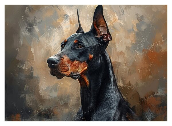 Obraz na szkle - Portret Dobrmana (70x50 cm)