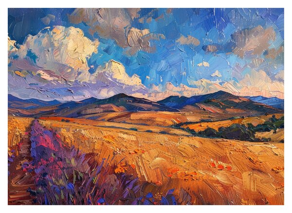 Obraz - Obraz olejny przedstawiający krajobraz (70x50 cm)