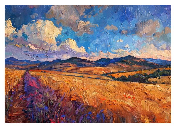 Obraz na szkle - Obraz olejny przedstawiający krajobraz (70x50 cm)