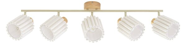 Lampa Sufitowa Lindby, Shiloh, ściemnialny, drewniany, salon, tkanina | tekstylia, nowoczesny