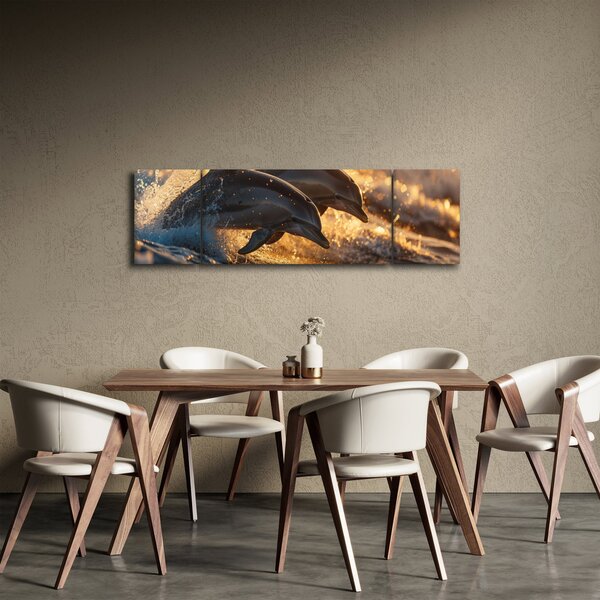 Obraz - Delfiny (170x50 cm)