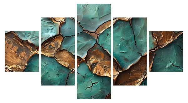 Obraz - Zielono-złoty obraz (125x70 cm)