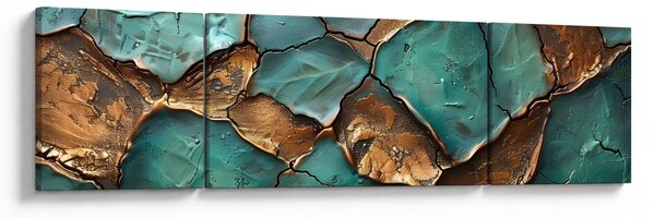 Obraz - Zielono-złoty obraz (170x50 cm)