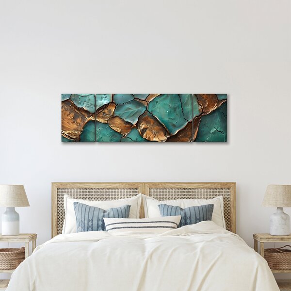 Obraz - Zielono-złoty obraz (170x50 cm)