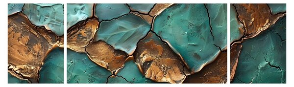 Obraz - Zielono-złoty obraz (170x50 cm)