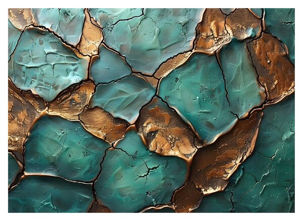 Obraz - Zielono-złoty obraz (70x50 cm)