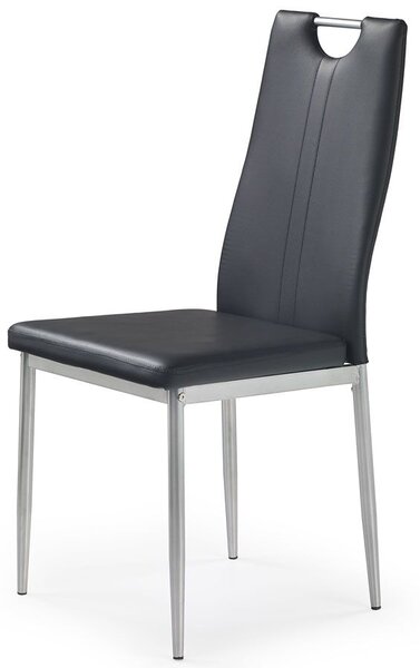 Czarne metalowe krzesło tapicerowane - Vulpin