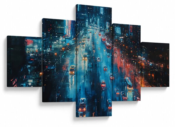 Obraz - Duże miasto, obraz olejny (125x70 cm)