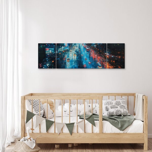 Obraz - Duże miasto, obraz olejny (170x50 cm)