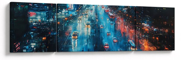 Obraz - Duże miasto, obraz olejny (170x50 cm)