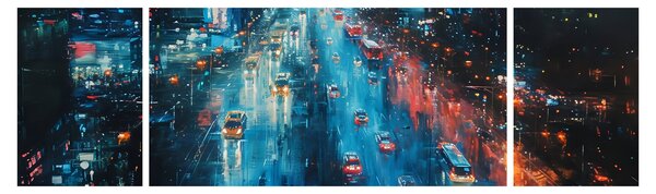 Obraz - Duże miasto, obraz olejny (170x50 cm)
