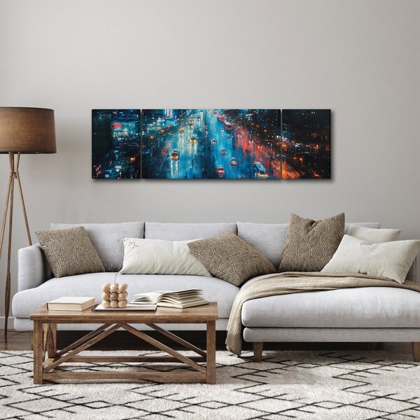 Obraz - Duże miasto, obraz olejny (170x50 cm)