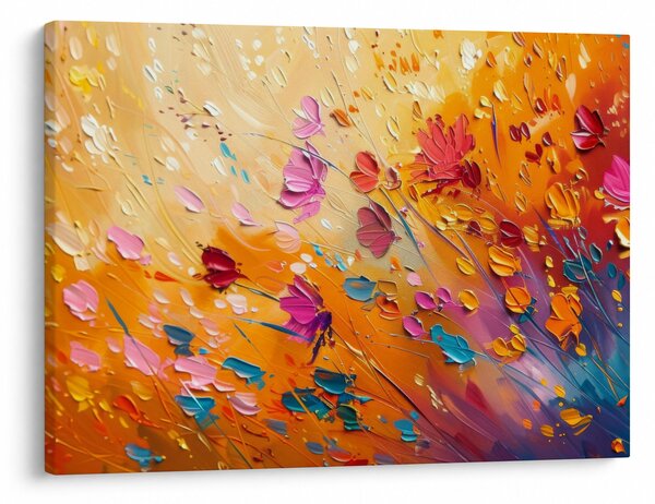 Obraz - Malowanie kolorowych kwiatów (70x50 cm)