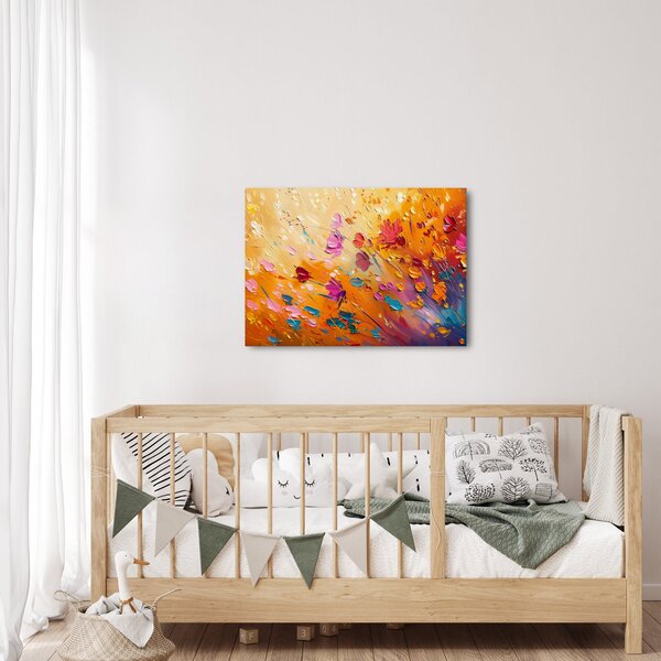 Obraz - Malowanie kolorowych kwiatów (70x50 cm)