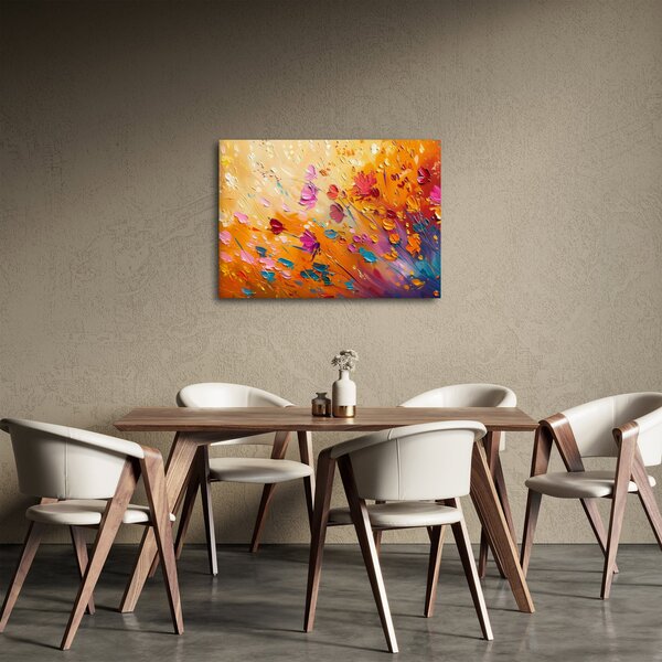 Obraz - Malowanie kolorowych kwiatów (70x50 cm)