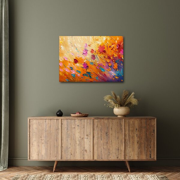 Obraz - Malowanie kolorowych kwiatów (70x50 cm)