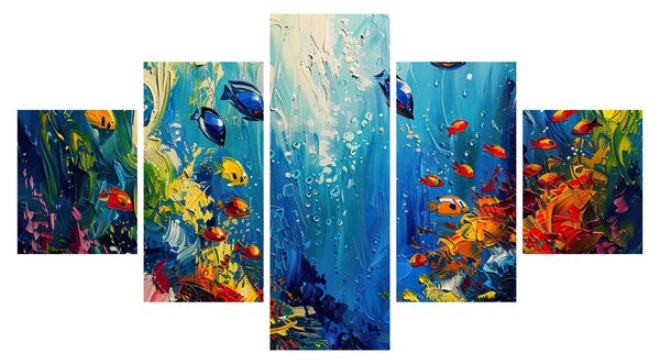 Obraz - Malowanie podwodnego świata (125x70 cm)