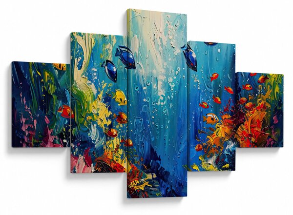 Obraz - Malowanie podwodnego świata (125x70 cm)