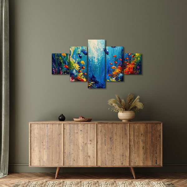 Obraz - Malowanie podwodnego świata (125x70 cm)