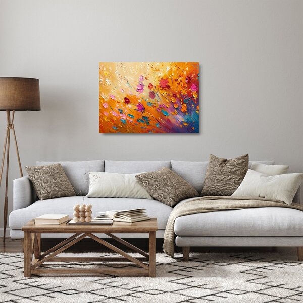 Obraz na szkle - Malowanie kolorowych kwiatów (70x50 cm)