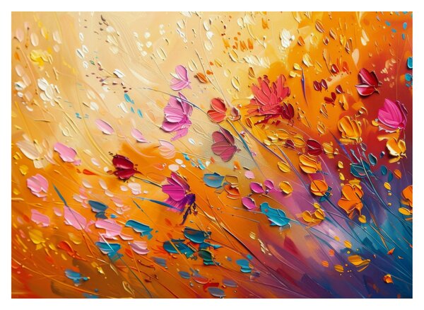 Obraz na szkle - Malowanie kolorowych kwiatów (70x50 cm)