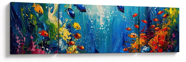 Obraz - Malowanie podwodnego świata (170x50 cm)