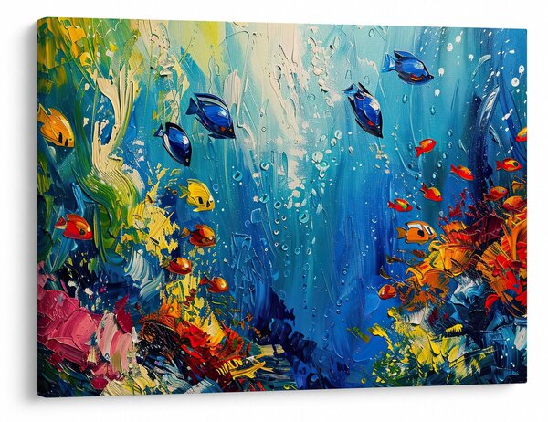 Obraz - Malowanie podwodnego świata (70x50 cm)