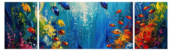 Obraz - Malowanie podwodnego świata (170x50 cm)