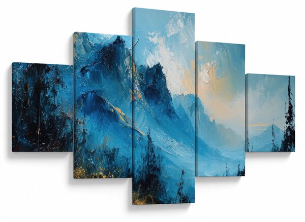 Obraz - Malowanie gór (125x70 cm)