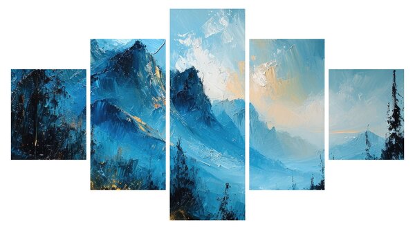 Obraz - Malowanie gór (125x70 cm)