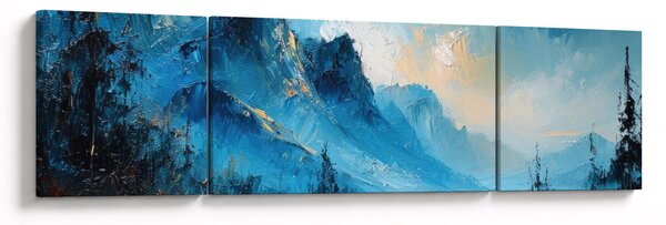 Obraz - Malowanie gór (170x50 cm)