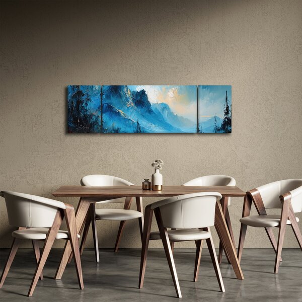 Obraz - Malowanie gór (170x50 cm)