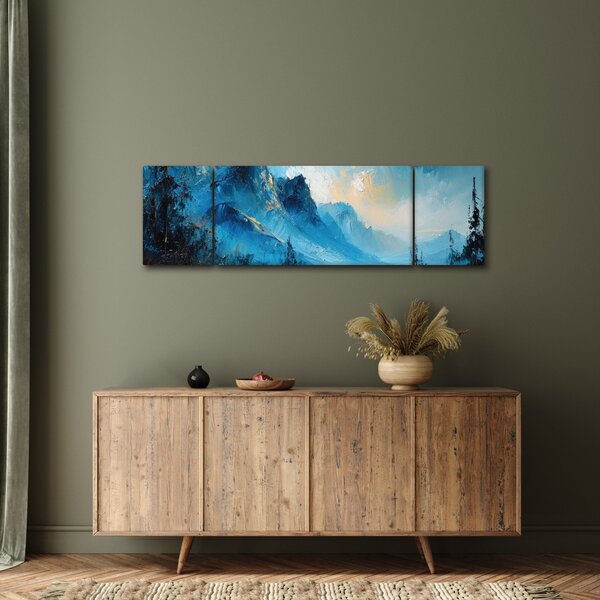 Obraz - Malowanie gór (170x50 cm)