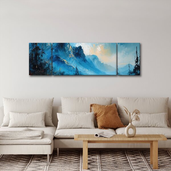 Obraz - Malowanie gór (170x50 cm)