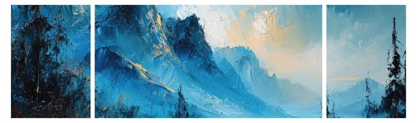 Obraz - Malowanie gór (170x50 cm)