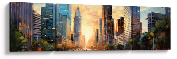 Obraz - Malowanie miasta (170x50 cm)