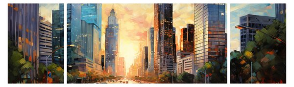 Obraz - Malowanie miasta (170x50 cm)