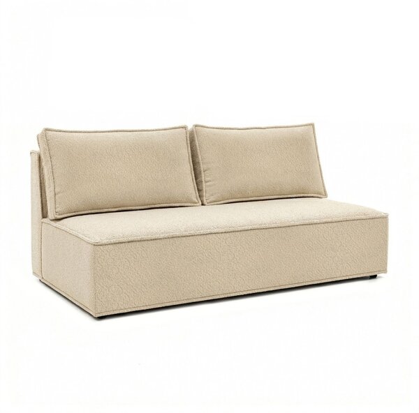 Sofa z Funkcją Spania MAVIA Beżowa Boucle Nowoczesna