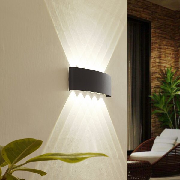 Zewnętrzna Lampa Lindby, Ithan, czarny, taras, aluminium, nowoczesny