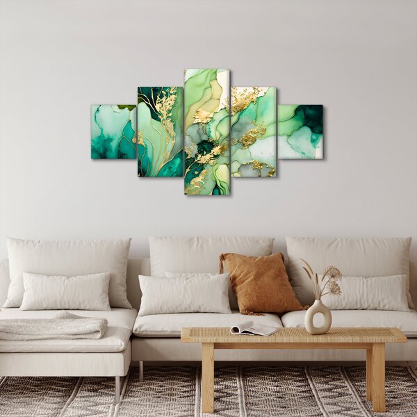 Obraz - Zielona abstrakcja (125x70 cm)