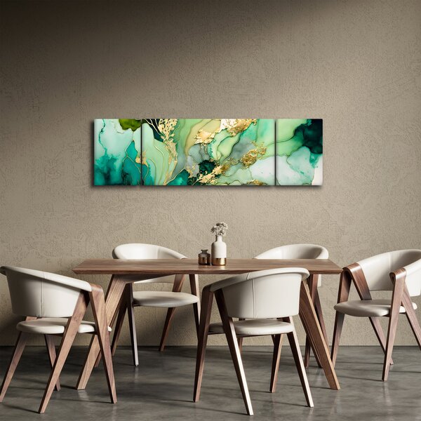 Obraz - Zielona abstrakcja (170x50 cm)