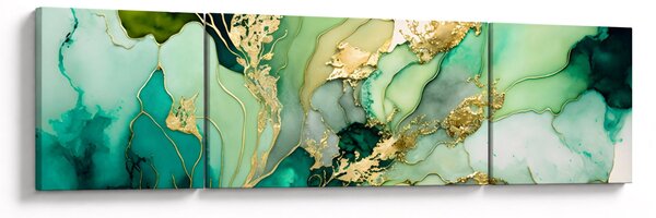 Obraz - Zielona abstrakcja (170x50 cm)