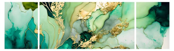 Obraz - Zielona abstrakcja (170x50 cm)