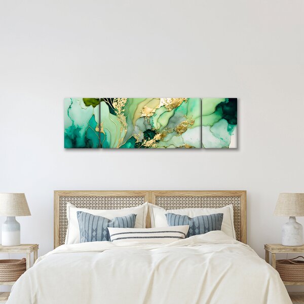 Obraz - Zielona abstrakcja (170x50 cm)