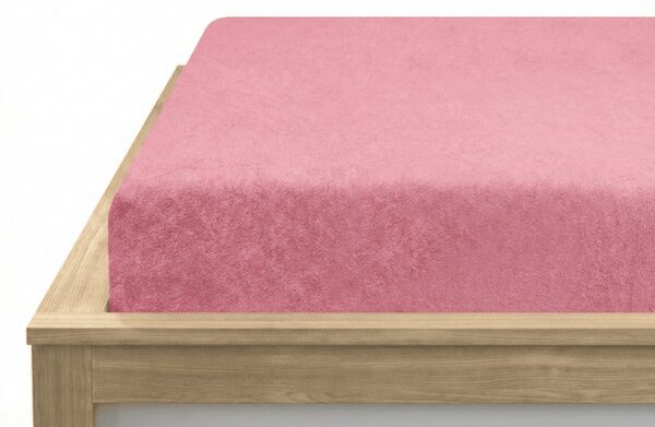 Prześcieradło frotte EXCLUSIVE różowe 90 x 200 cm