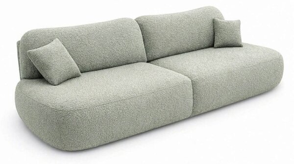 Sofa AVERIO Rozkładana Dwuosobowa Szara Boucle Nowoczesna