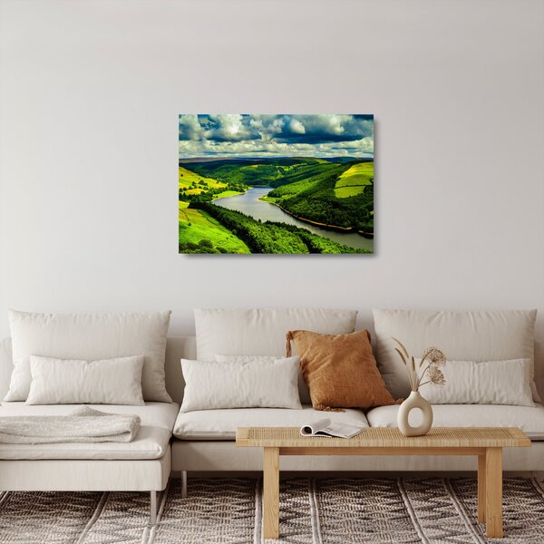 Obraz na szkle - Zielony krajobraz (70x50 cm)